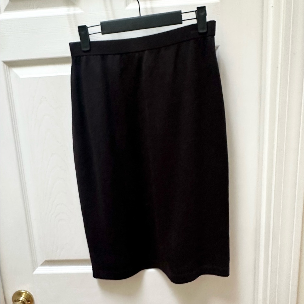 St John chocolate brown Women's Pencil Skirt knit 8 - Picture 2 of 6